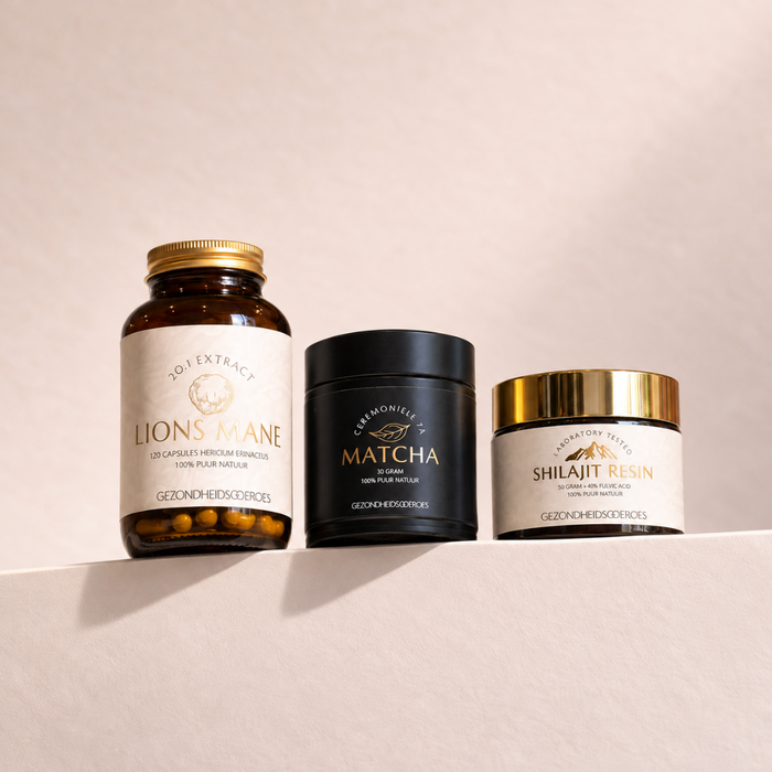 Focus bundel: Lions mane, Matcha & Shilajit