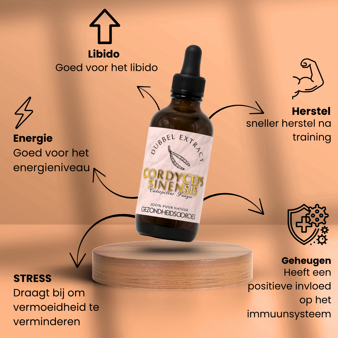 Cordyceps extract 10:1 | Vloeibaar alcohol & water tinctuur.