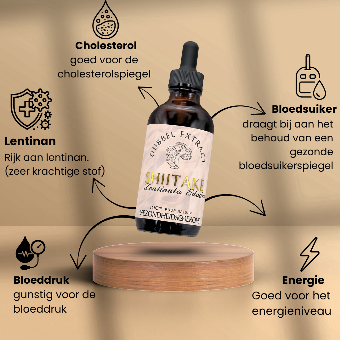 Shiitake Extract 10:1 | Vloeibaar alcohol & water tinctuur.