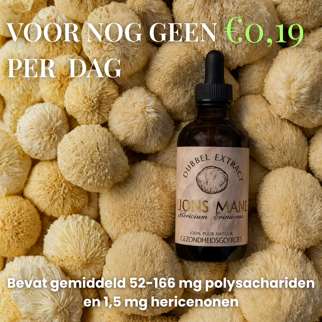 Lions Mane extract 10:1 | Vloeibaar alcohol & water tinctuur.