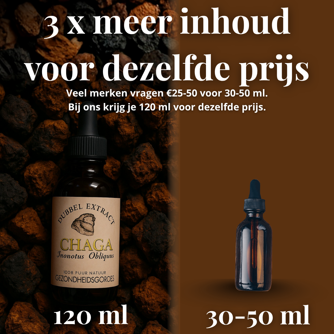 Chaga Extract 10:1 | Vloeibaar alcohol & water tinctuur.