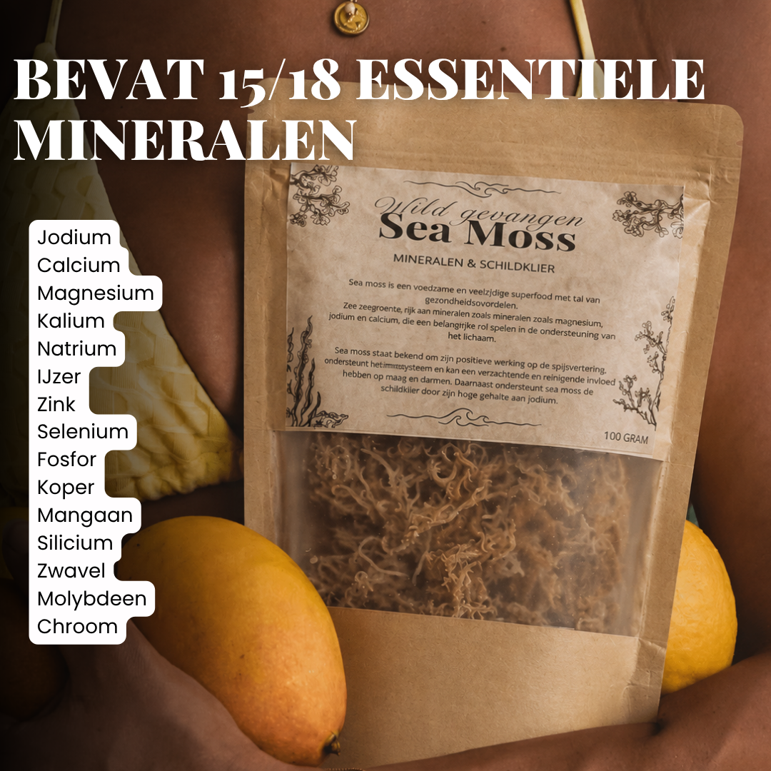 Sea Moss Wildgevangen Zongedroogd | 100 Gram - Mix goud & paars