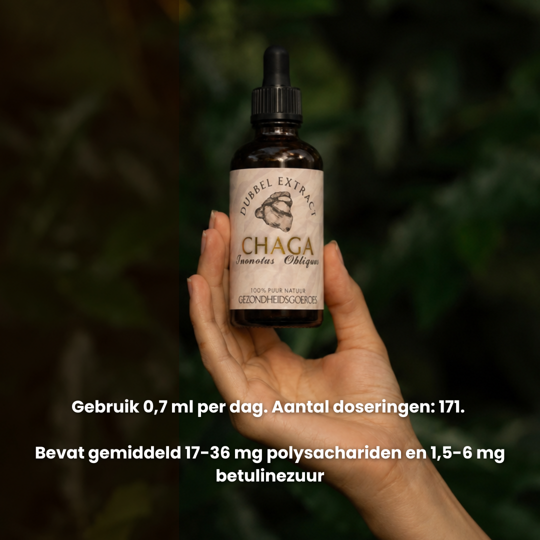 Chaga extract 10:1 | Vloeibaar alcohol & water tinctuur.