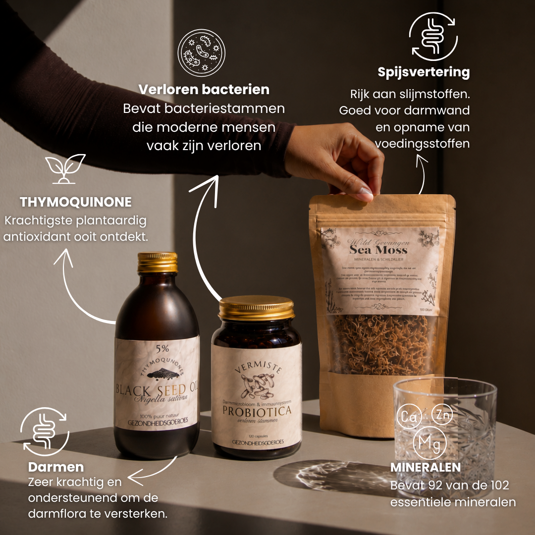 Darm pakket - Probiotica, Black seed & Sea moss.