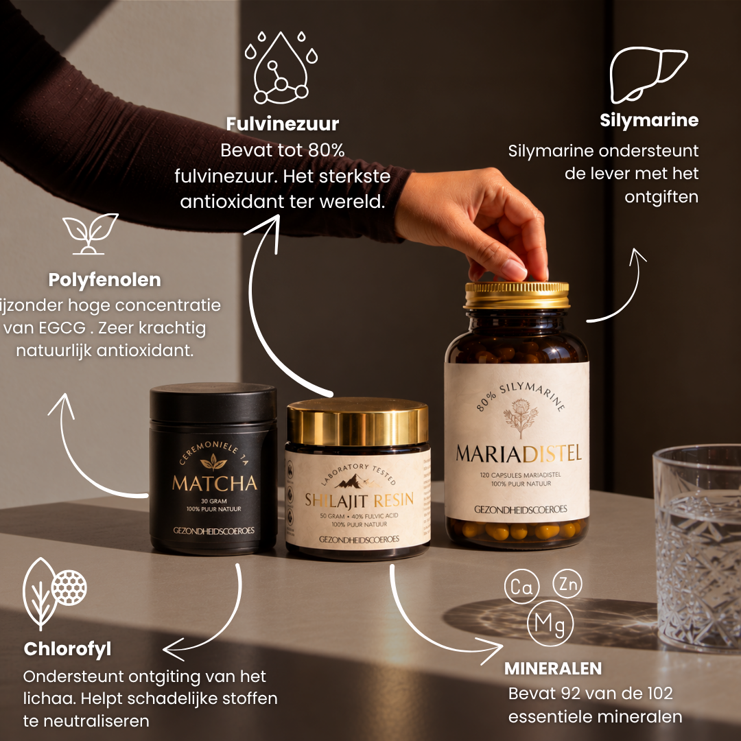 Detox Bundel: Shilajit, Mariadistel & Matcha