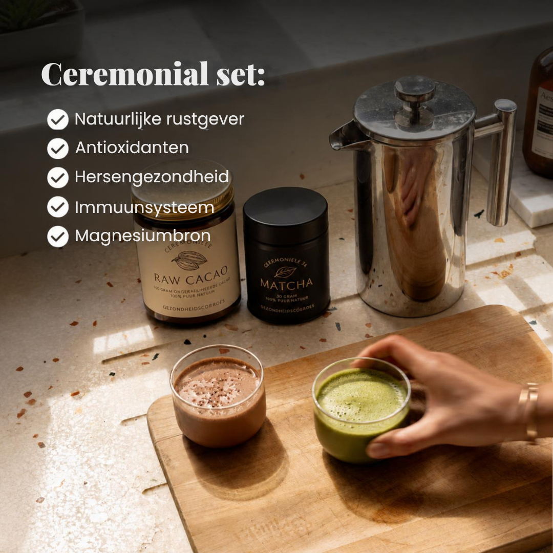 Ceremonial Set: Cacao & Matcha