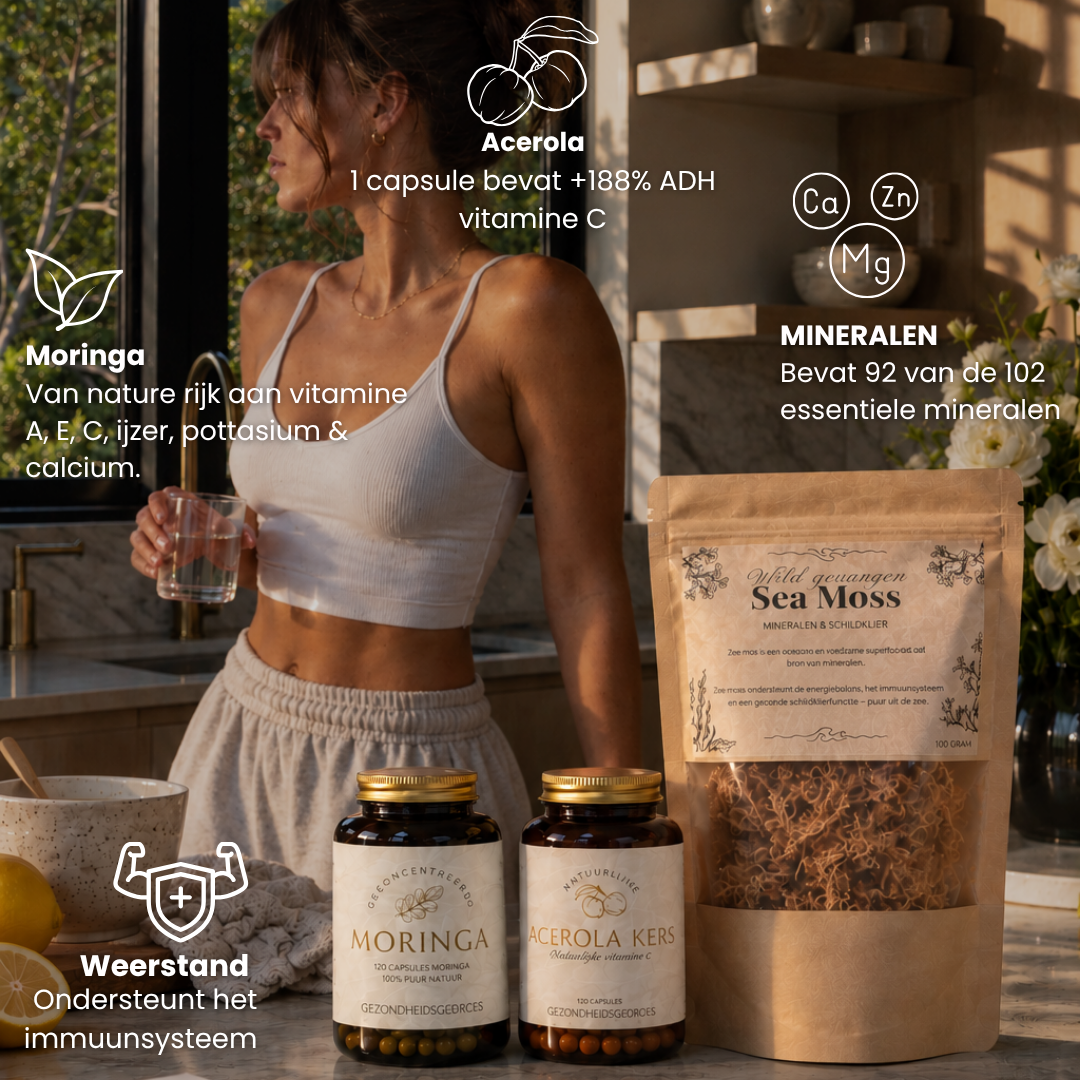 Vitaminen en mineralen bundel | Moringa, Sea moss & Acerola