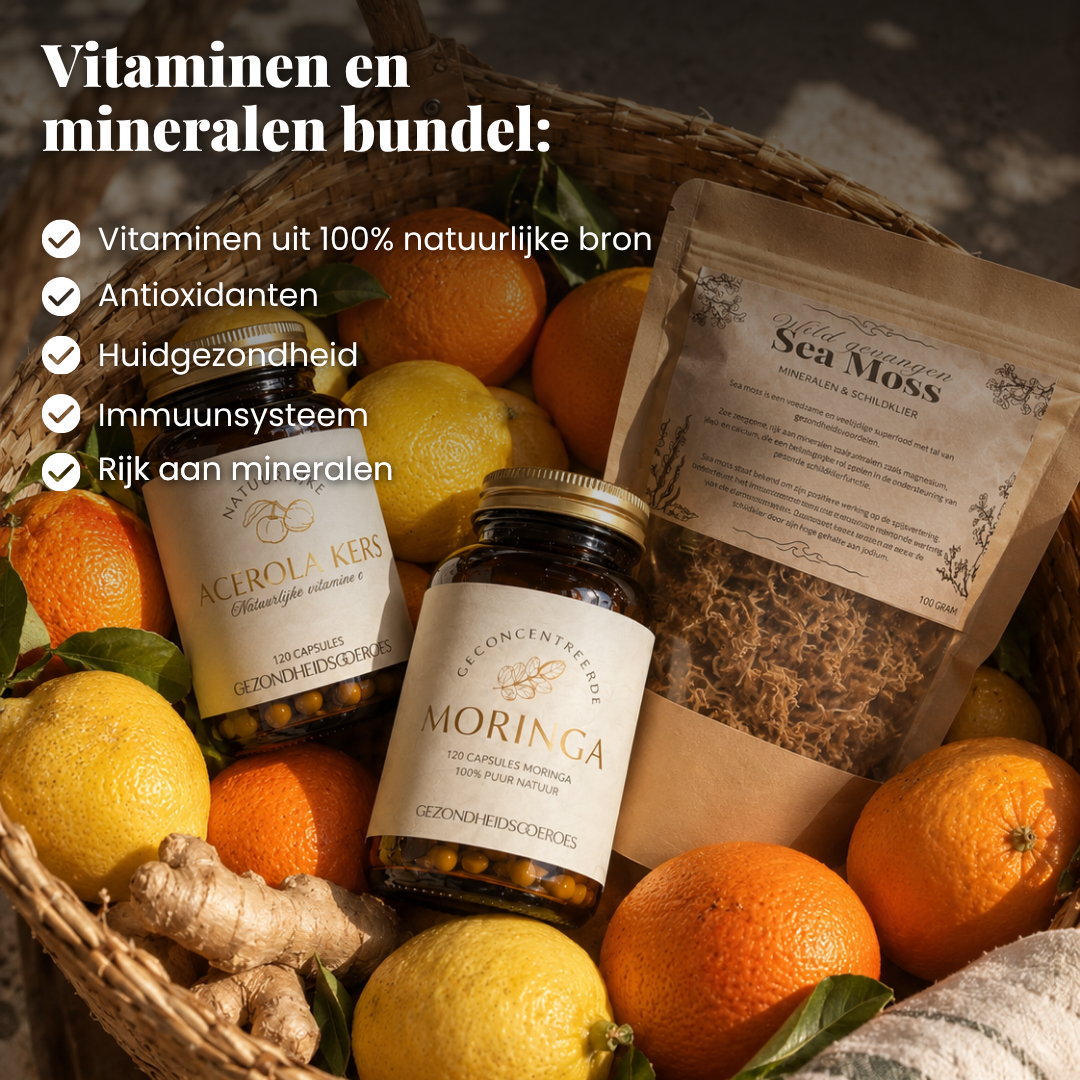 Vitaminen en mineralen bundel | Moringa, Sea moss & Acerola