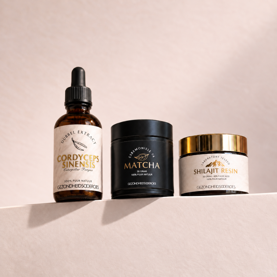 Energie Bundel: Matcha, Shilajit en Cordyceps