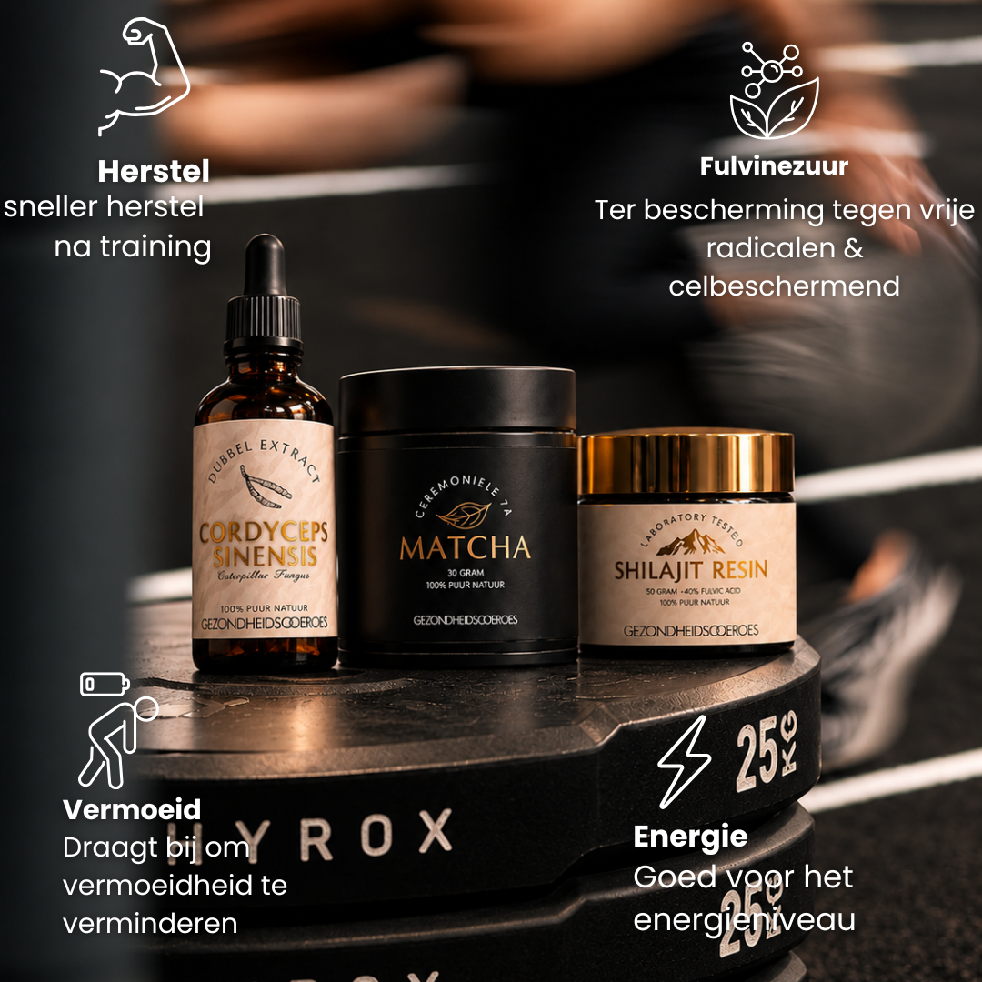 Energie Bundel: Matcha, Shilajit en Cordyceps