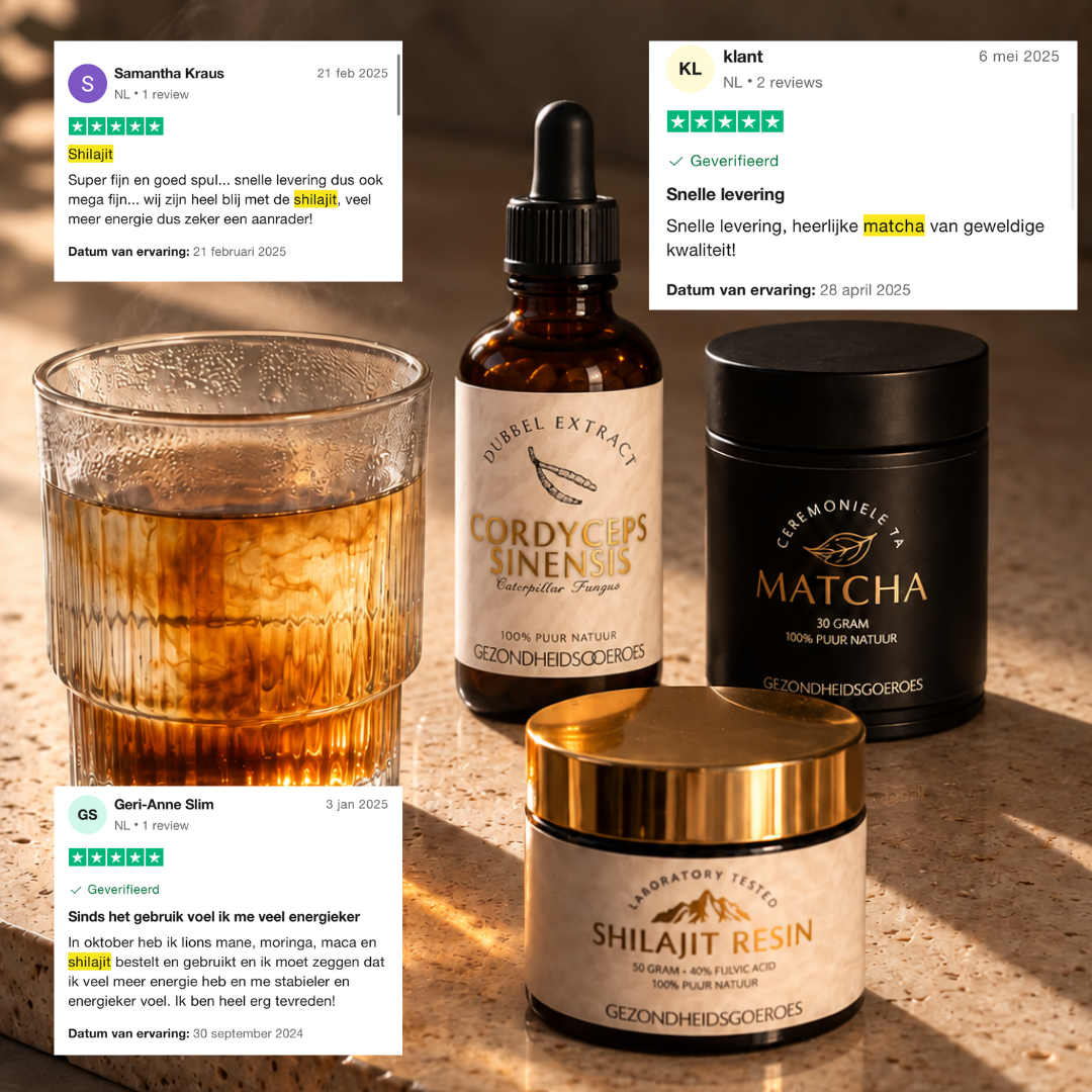 Energie Bundel: Matcha, Shilajit en Cordyceps
