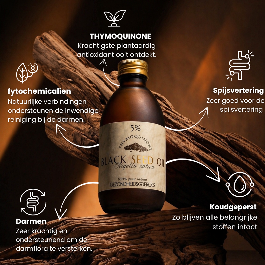 NIEUW: Black Seed Oil Kougeperst | 5% Thymoquinone | 240 ML